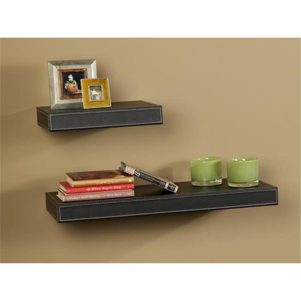Amore Designs Leather Shelving Black, 10 x 24 in. AM330324